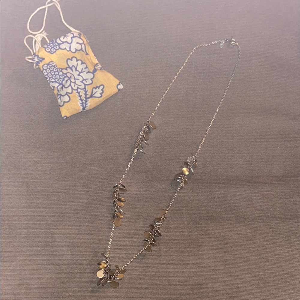 Anthropologie gold disc necklace